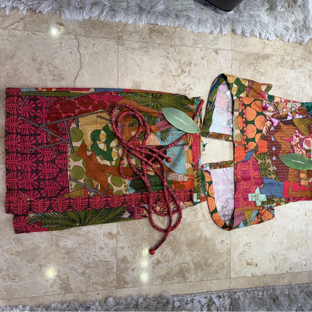 Farm Rio Colorful Patterned skirt and top